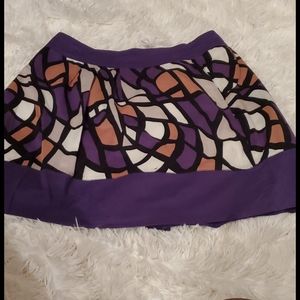 Pink Twill Purple/Tan Abstract Skirt 6
